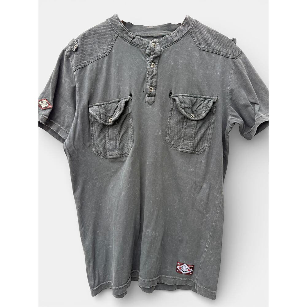Affliction Standard Revolution Double Pocket T-Shirt XL Gray